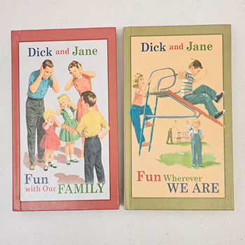 This is a picture of two Dick and Jane books children books